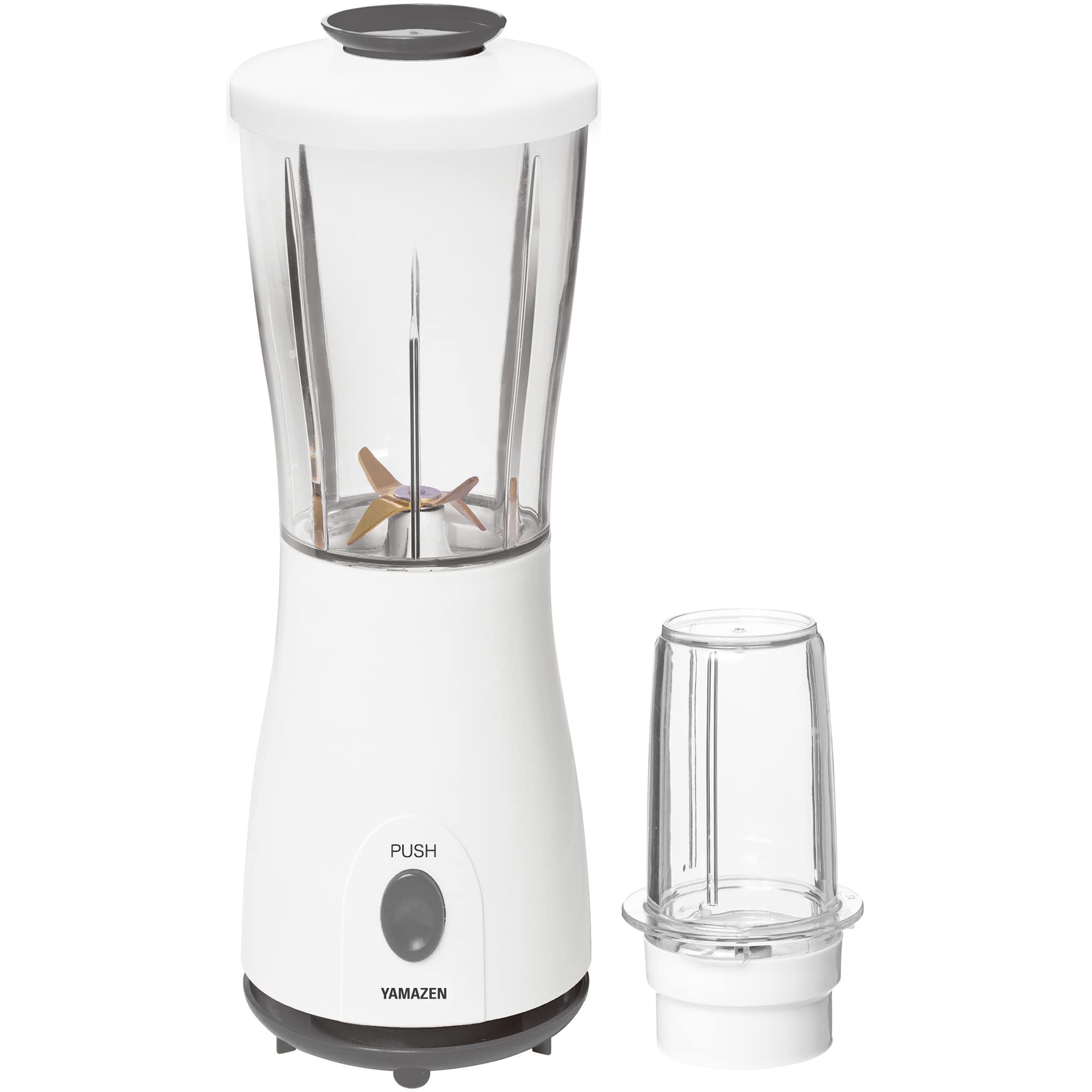

Mixer 400ml with Mill Juicer Smoothie Operation Titanium Cutter Powder Spice Making Compact White [Yamazen] (75ml) One-Touch YMB-402(W)