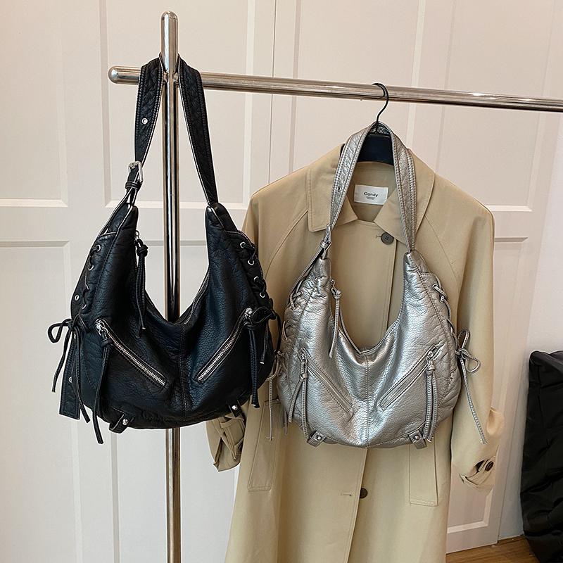 Retro Shoulder Bag, Women's Trendy Fashion and Simple Korean Tote Bag, Casual Large-capacity Shoulder Bag.