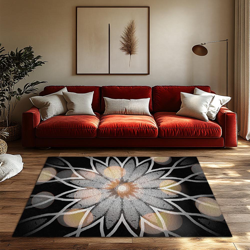 Bohemian Area Rug Abstract Geometric Carpet Modern Living Room Decor Non-Slip Floor Mat Washable Home Accent Stylish Entryway Ru