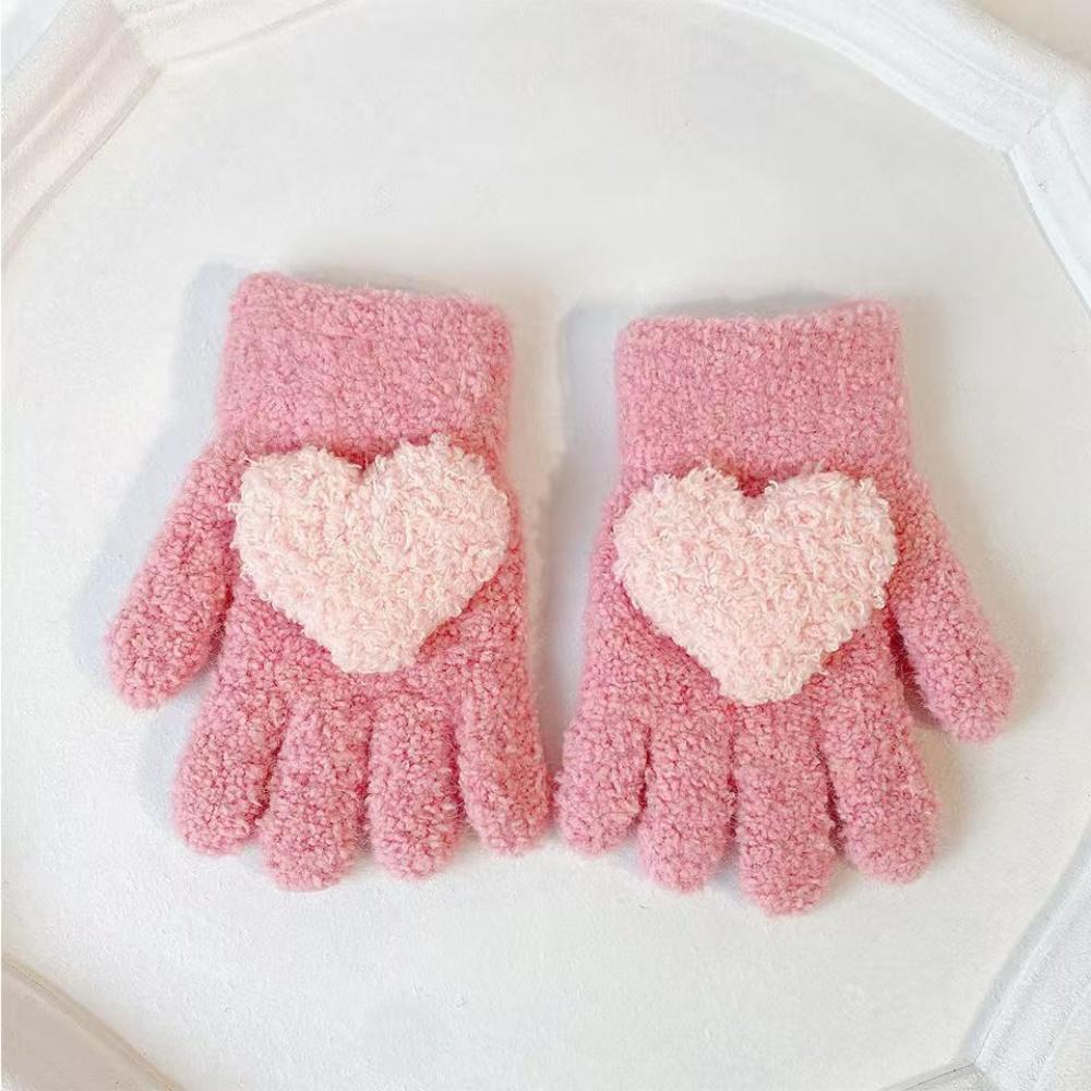1 Pc Plush Warm Gloves, Loving Winter, Plush and Cute Split Fingers To Prevent Cold, Student Princess Style, Suitable for Cyclin