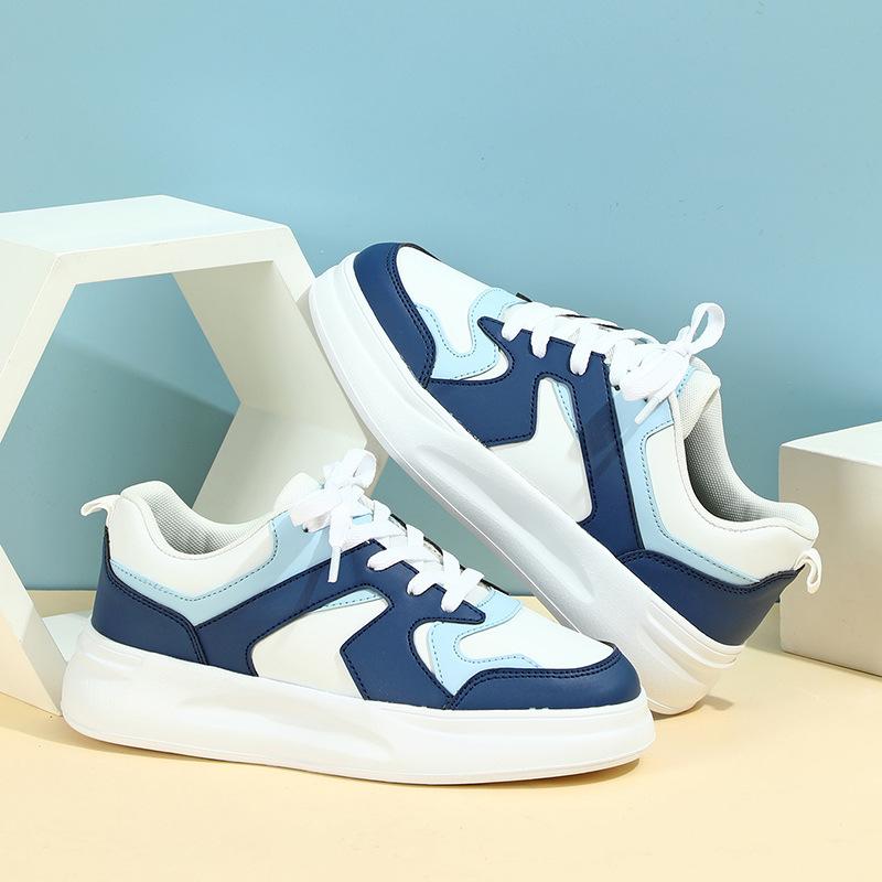 Fashion Board Shoes Ins Trendy Sneakers Women Men PU Leather Walking Shoes Casual Daily Shoes Platform Footwear Wear-resistant
