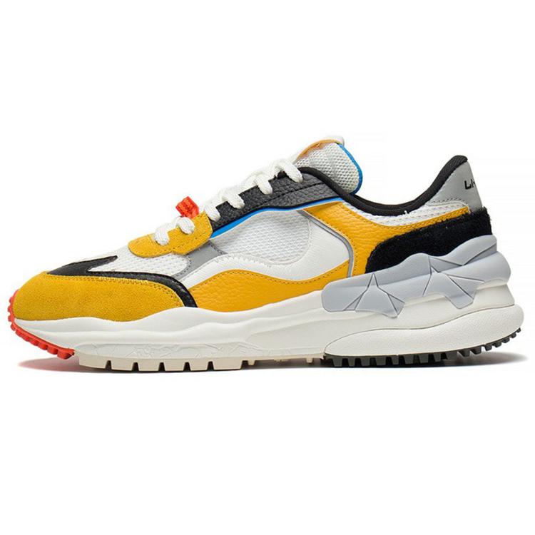 

New LiNing Origin CF Tracing Cushioning Anti Slip And Wear Resistant Low Top Sports Casual Shoes Men s Yellow White AGLS157-2 42