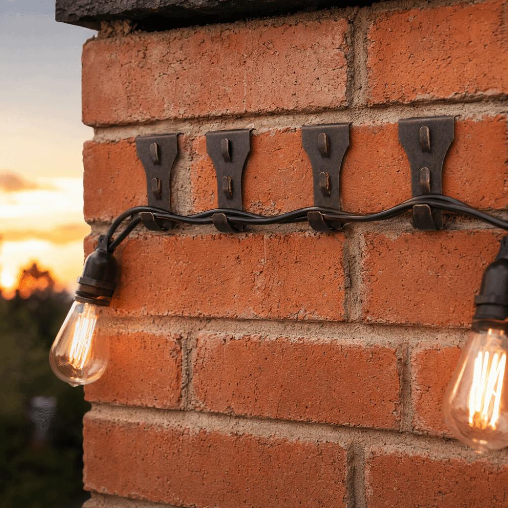 4pcs Sliding Design Brick Hanger Clip Metal Construction Brick Wall Hanger Outdoor Use