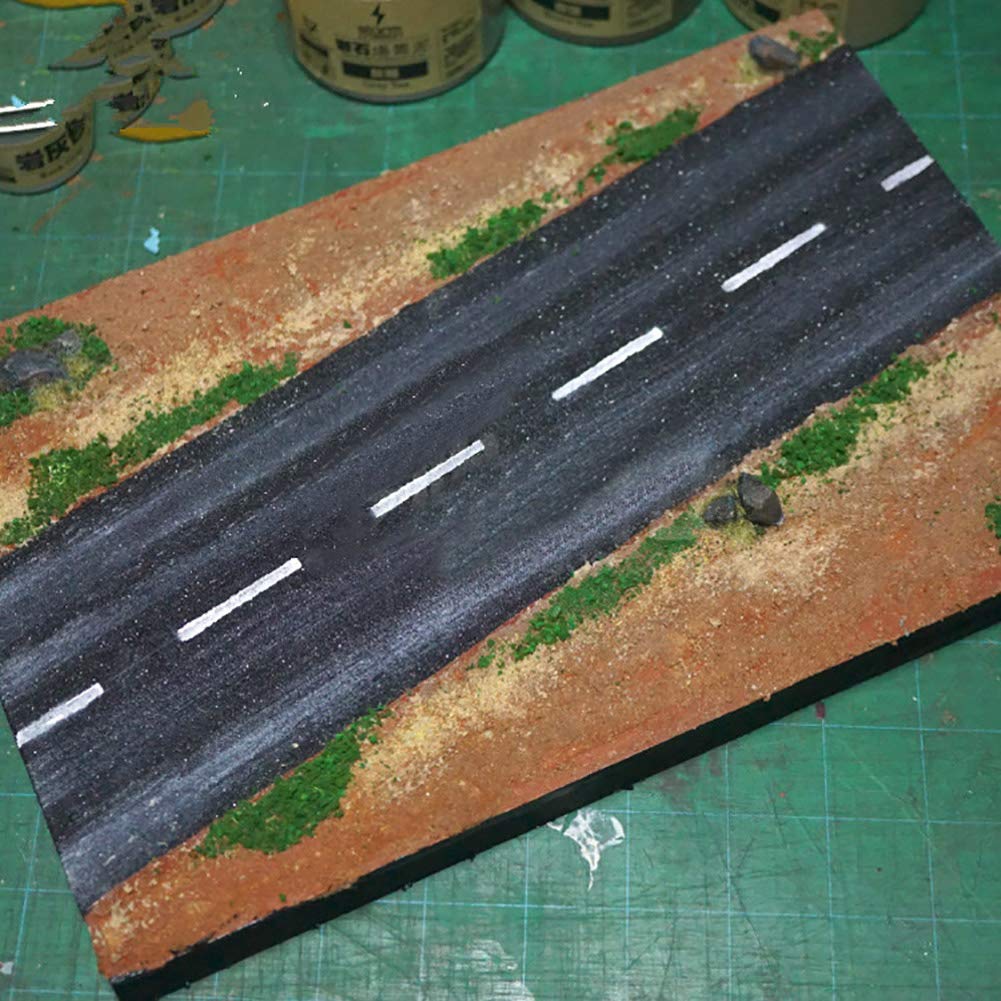 Road Miniature Car Road and Railroad Track Scenery Glass Model Building Miniature Railway Scenery Glass Model Building Miniature Railway Tape, Play,