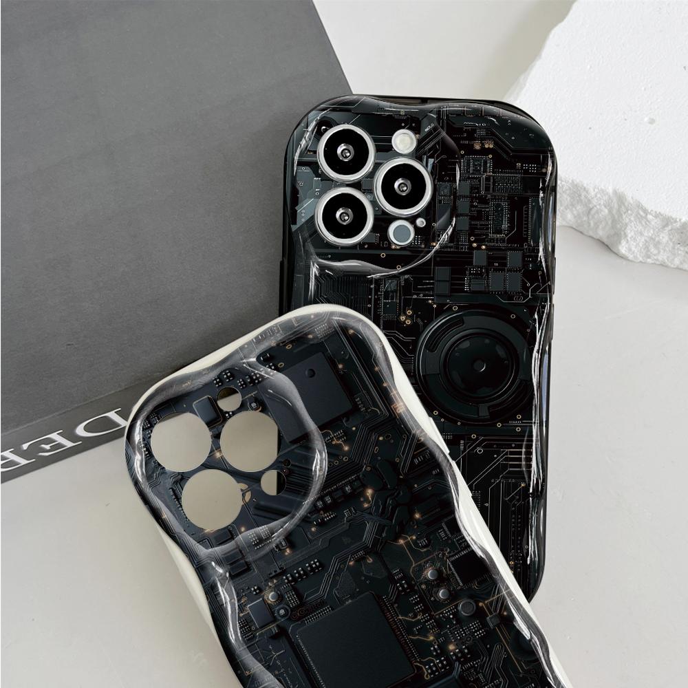 Cartoon Pattern Cream Texture Casing Wavy Edge Soft Silicone Cover Phone Case for OPPO Reno Realme OnePlus Vivo