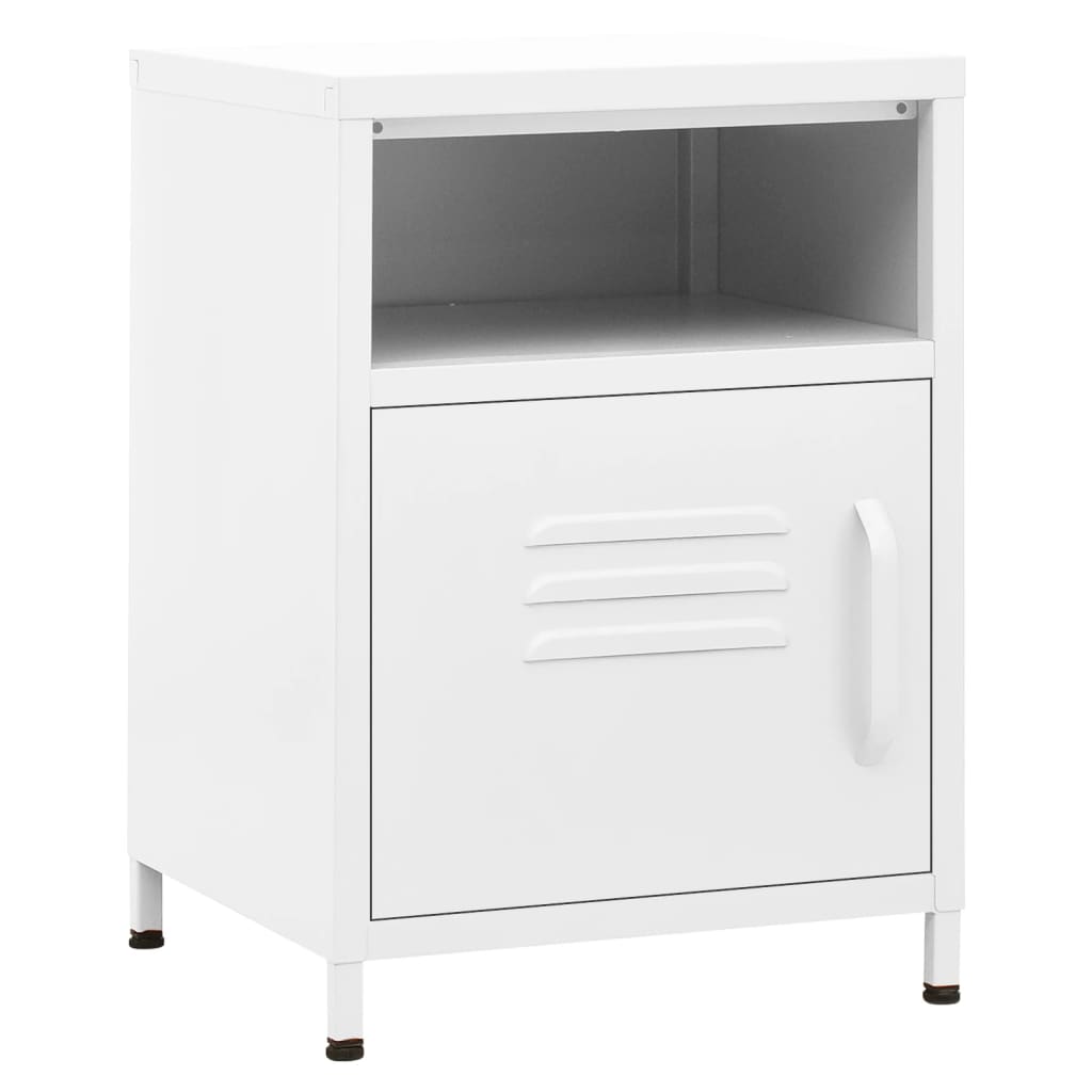Nightstand White 35 x 35 x 51 cm Steel