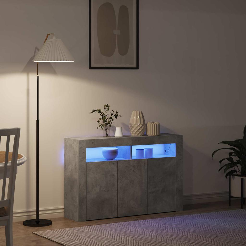 Concrete Grey Sideboard 116 x 30 x 75 cm Engineered Wood