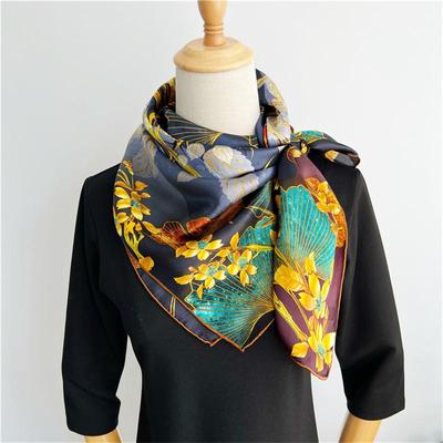 Štvorcová hodvábna šatka 110*110 cm Dámska móda Potlačená šatka na krk Kancelársky Opasok do vlasov Folar Vreckovka Dámska Vreckovka Šatka Šatka