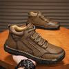 Men's High-top Casual Shoes Handmade Sneakers Plus Size 39-48 Spring & Autumn