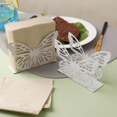 Sturdy Iron Napkin Storage Stand Vertical Design Square Base Paper Towel Holder Iron Material Elegant Kitchen Decoration Cafe