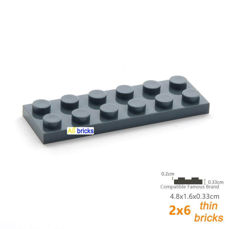 10pcs/lot DIY Blocks Building Bricks Thin 2X6 Educational Assemblage Construction Toys for Children Size Compatible With Brand