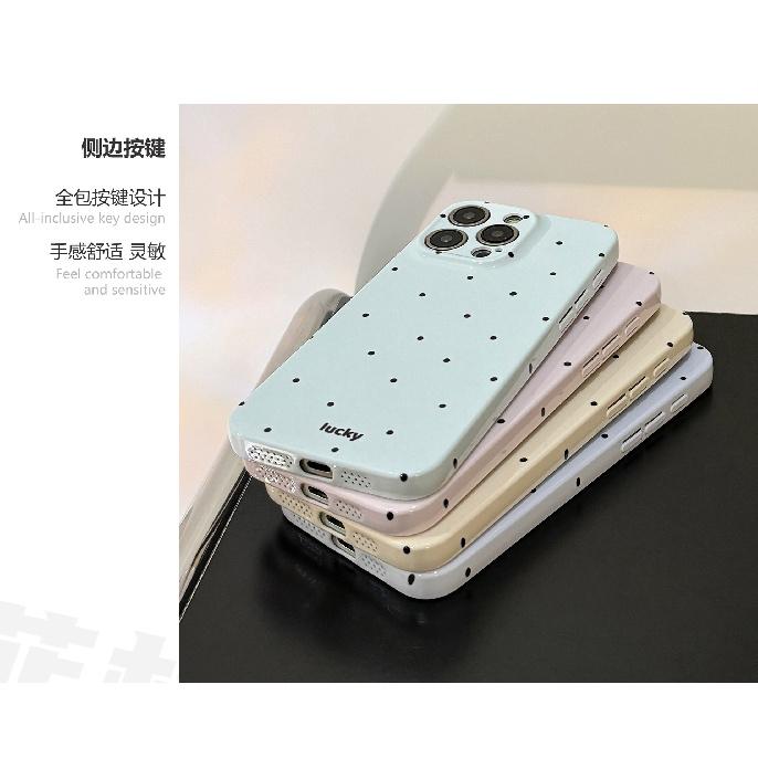 Minimalist polka dot case suitable for iPhone 17 Pro Max, Apple 14, soft film, full coverage for 13, personalized for 16