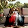 1pc Religious Jesus Flannel Blanket For All Season, Cozy Warm Soft Blanket For Travelling