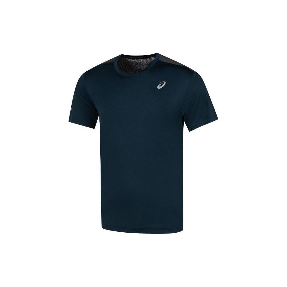 Asics Mens Lightweight Knitted Round Neck Short Sleeve T-Shirt Men Tops Dark-Blue 2011D042-401