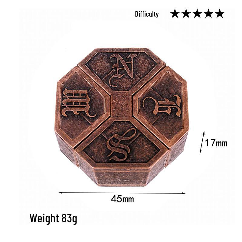 Intelligence Puzzle Zinc Alloy Disentanglement Rings - Unlock Nine Linked Rings Kongming Luban Lock Educational Toy