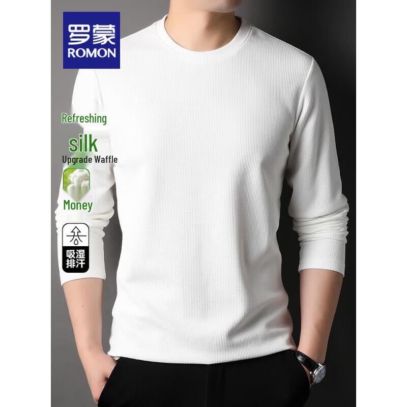 

Мужская футболка с длинным рукавом и круглым вырезом, вафельная вязка, ROMON 2025, S2T055001 3XL