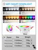 Tuya RGBCW Smart Bluetooth Downlight with Alexa & App Voice Control, 85-265V, Adjustable Full-Color Dimming