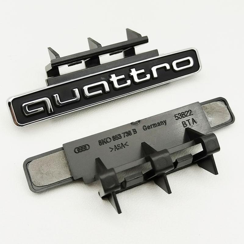 95mm 3D ABS Car Front Grill Emblem Badge For f2 Q5 A4 B8 B6 B9 B7 A3 A6 C6 A5 Q7 A1 Q3 A7 A8 Quattro Logo Auto Accessories