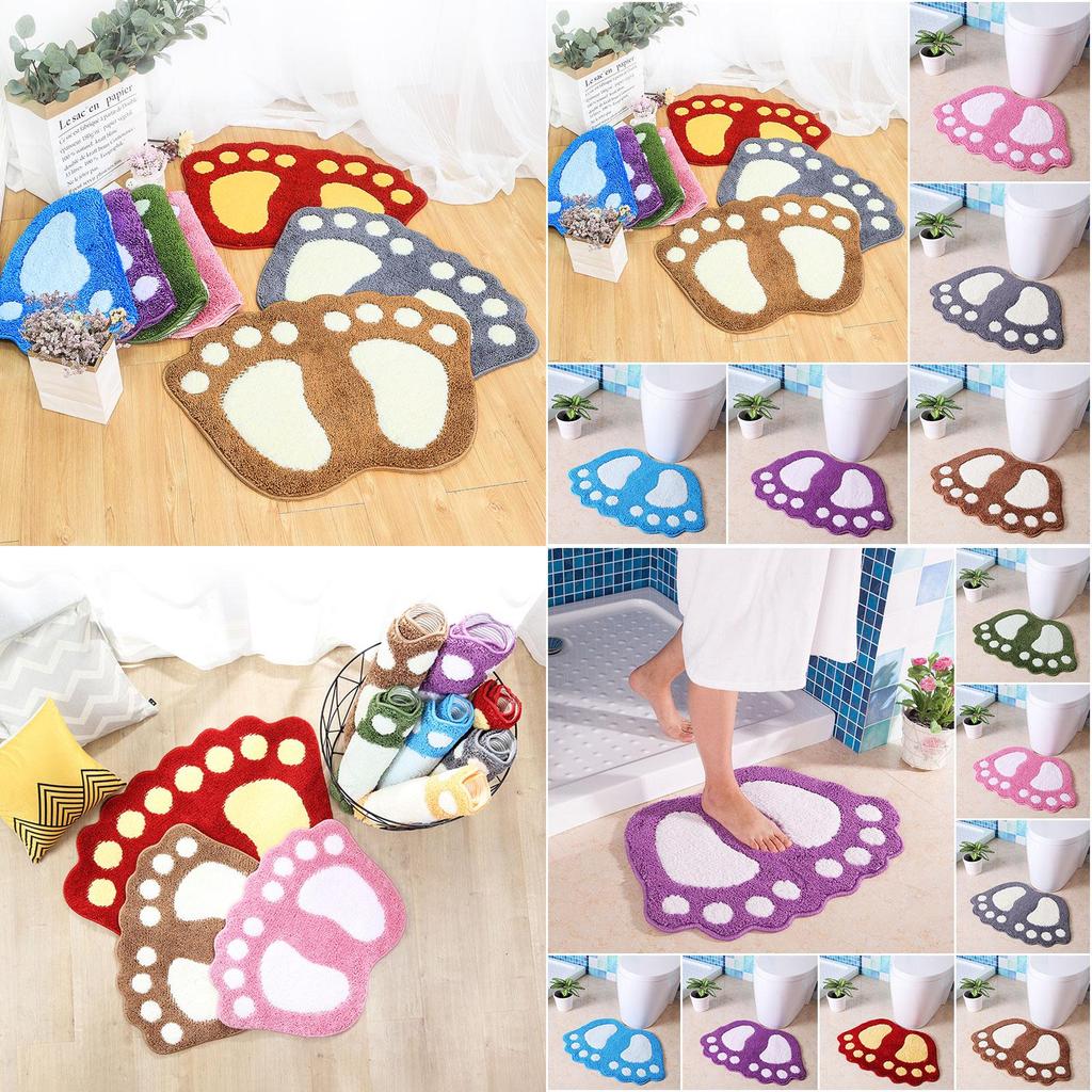 Absorbent Foot Nonslip Shape Bath Bathroom Bedroom Floor Shower Soft Mat Rug