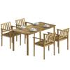 5 Piece Outdoor Dining Set Table And Chairs For 4 People Teak