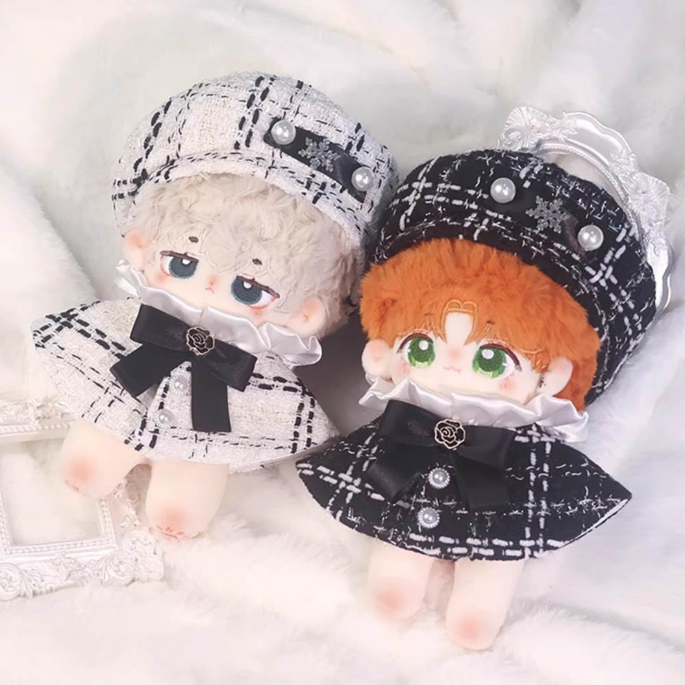 Niannyyhouse 10cm, 15cm, 20cm Plush Clothes Set with Poncho, Hat, and Shawl for Cotton Doll Dress-Up (Blue, 15cm)