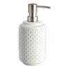 Ceramic Lotion Pump Textured Rustic Charm Handcrafted Glazed White Bathroom Accessory Soap Dispenser Unique Design Easy Fill
