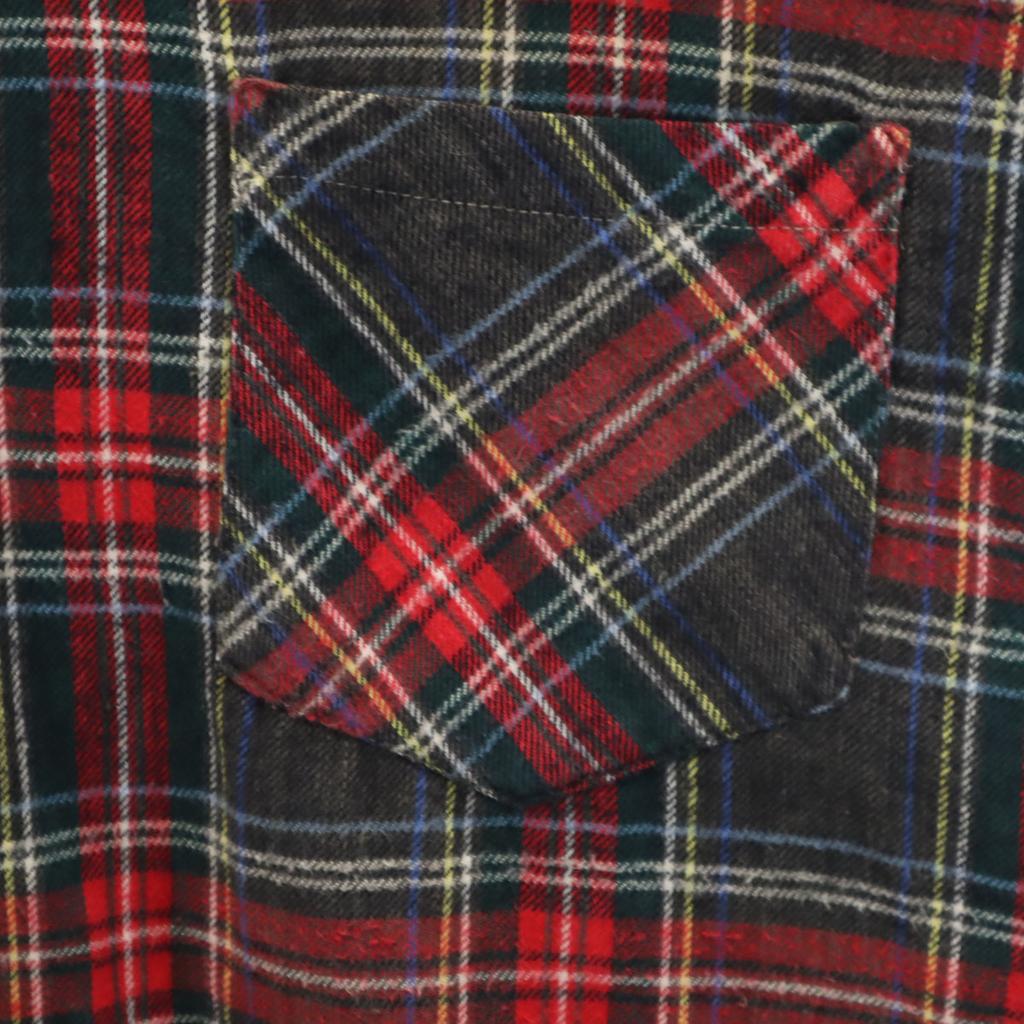 FRUIT OF THE LOOM 70s vintage Check Pattern Long sleeve Flannel shirt M Men's Used