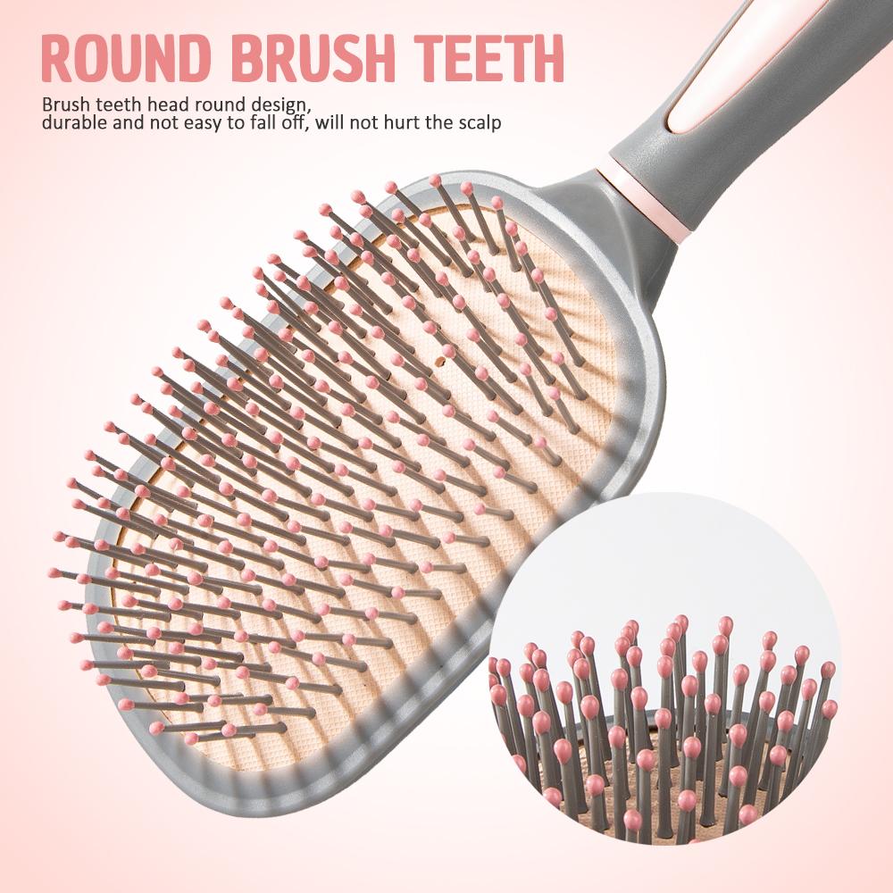 Professional Hair Care Custom LOGO Soft Bristle Massage Hair Brush Anti-Static Paddle Detangling Hair Styling Brush for Smooth