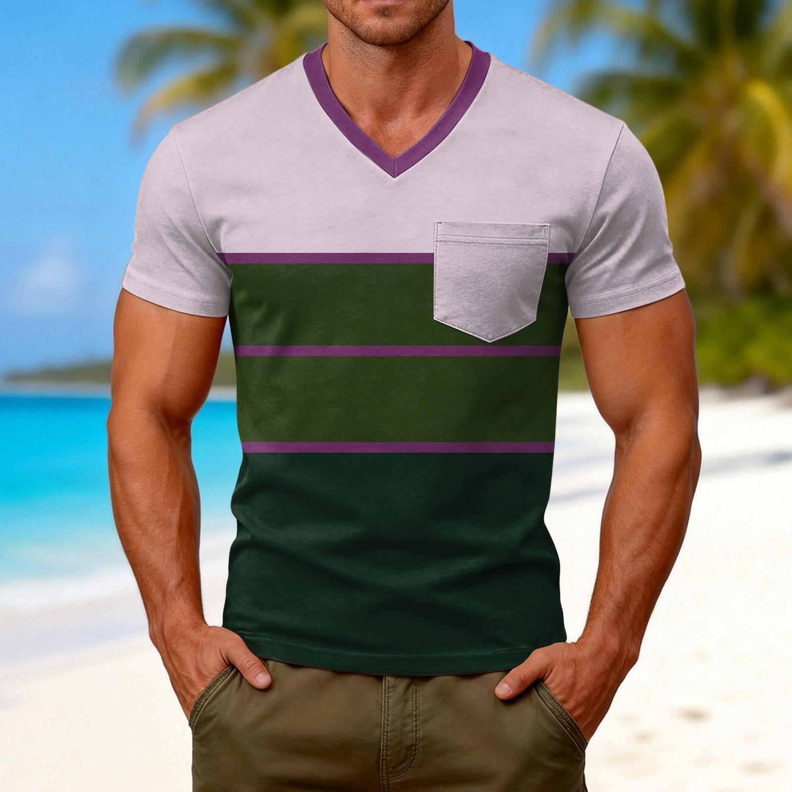 

Men s Casual V-Neck Raglan Short-Sleeve Top XXXL