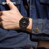 Sanda Quartz Three-Eye Six-Hand Watch: Fashionable, Simple, Leather Strap, Waterproof, Men's & Women's Calendar Watch.