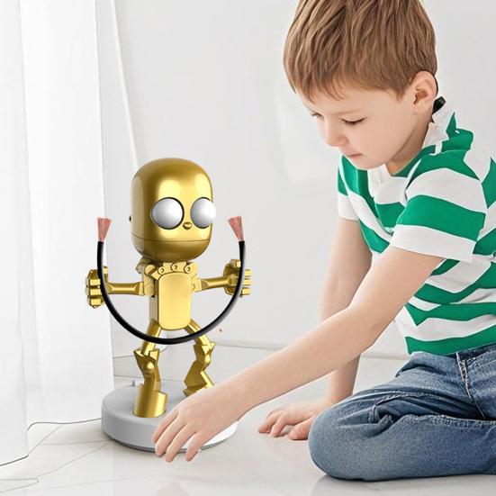 LED Night Light Cute Cartoon Robot Desk Lamp Dimmable Flicker Free USB Rechargeable Bedside Lamp Bedroom Decor