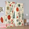 2pcs,2D Plane Printing Minimalist Curtains Christmas Ornaments Holiday_b (2) Polyester Woven (without Rod) Art Deco Festive