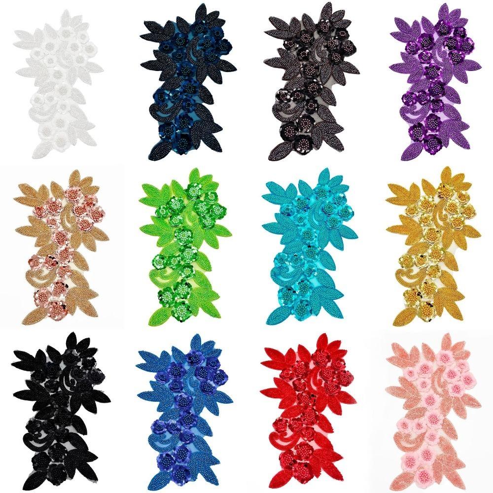 

3D Cloth Sticker Sequin Embroidery Patches New Clothing Sew Patches Clothes білий