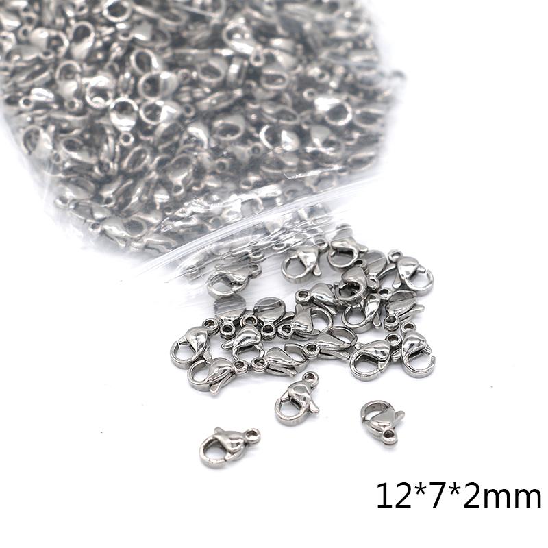 

Semitree 25Pcs/Lot 12mm Gold Stainless Steel Black Lobster Clasps Hooks Jewelry Making Crafts Accessories DIY Necklace Bracelet