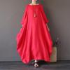 2024 European & American Style Women's Loose Round Neck Mid-Sleeve Long Skirt
