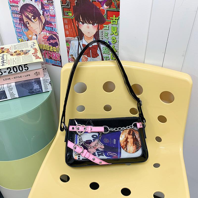 Original new two-dimensional yuan tide play Spice Girl shoulder messenger women's bag animation underarm bag small square bag