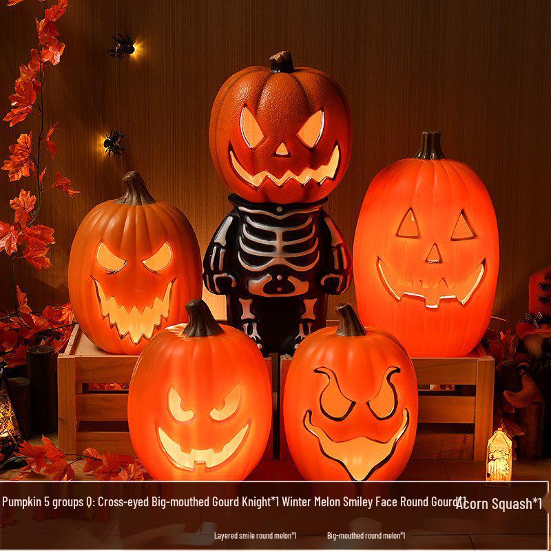 Halloween Light-Up Hollow Pumpkin Lantern for Outdoor Decor