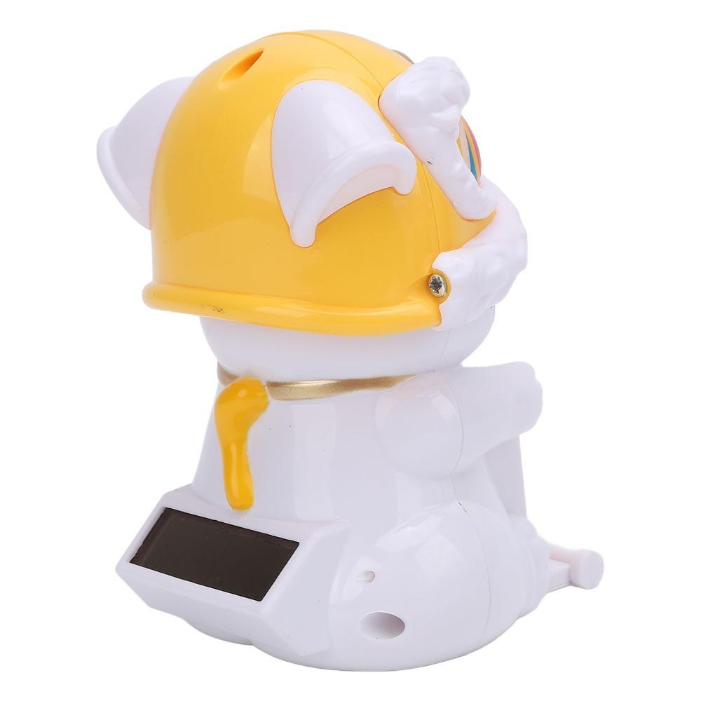 2.56x3.11x3.94in Solar Lucky Cat Ornament Cultural Style Cat Figurine  Car Interior Decor