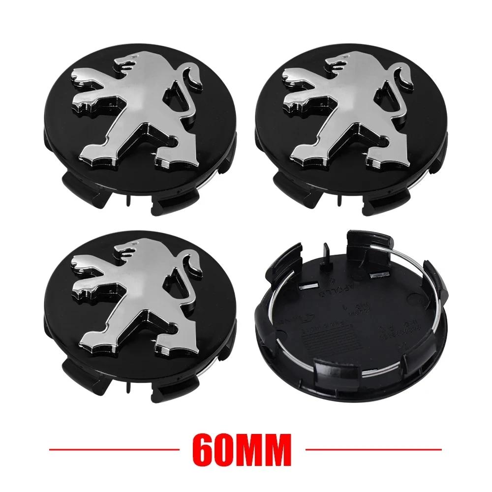 Car Sticker 2025 Hot 4PCS 60mm Car Wheel Center Hub Cap Emblem Covers For Peugeot GT 407 508 2008 5008 307 308 3008 206 207 208