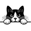 Peeking Cat Car Stickers Car Window Decals, Waterproof Removable Vinyl Black White Animal Decals for Cars Motorcycles Laptops, Funny Pet Design,