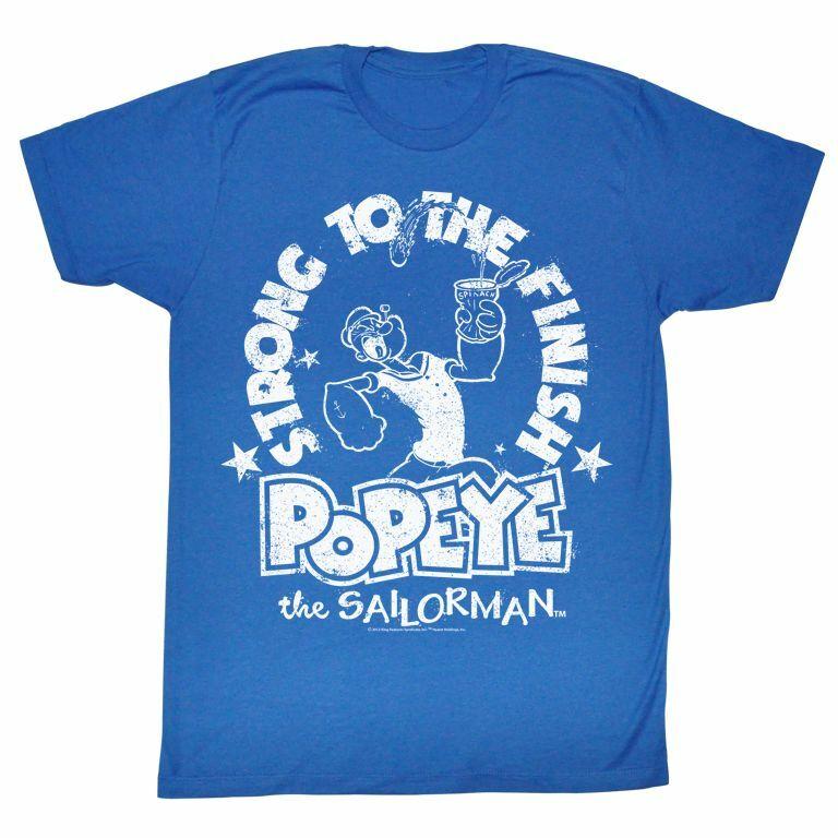 

Popeye To The Finish Royal Heather Adult T-Shirt S