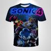 206 Sonic The Hedgehog Anime Boys' Breathable T-shirt Children's Fashion Clothing Casual Wear, Breathable Thin Style, Unisex Top