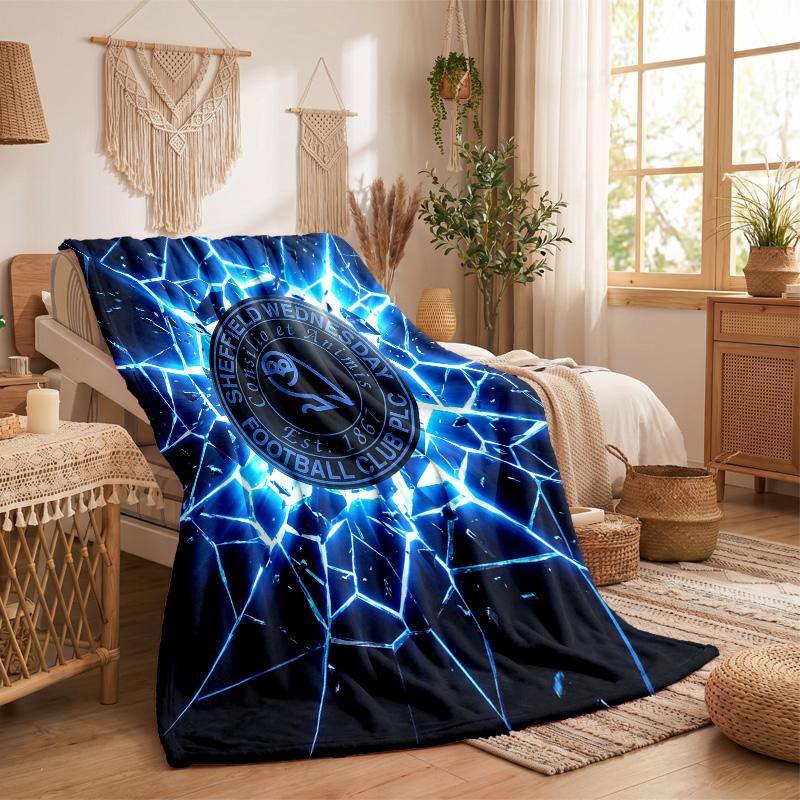 Coperta in Flanella con Stampa Sheffield Wednesday Calcio Morbida Calda Coperta da Divano Letto per Casa Ufficio Camera da Letto