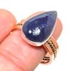 Natural Iolite Gemstone Two Tone 925 Solid Sterling Silver Gift Ring S.10 D8b16
