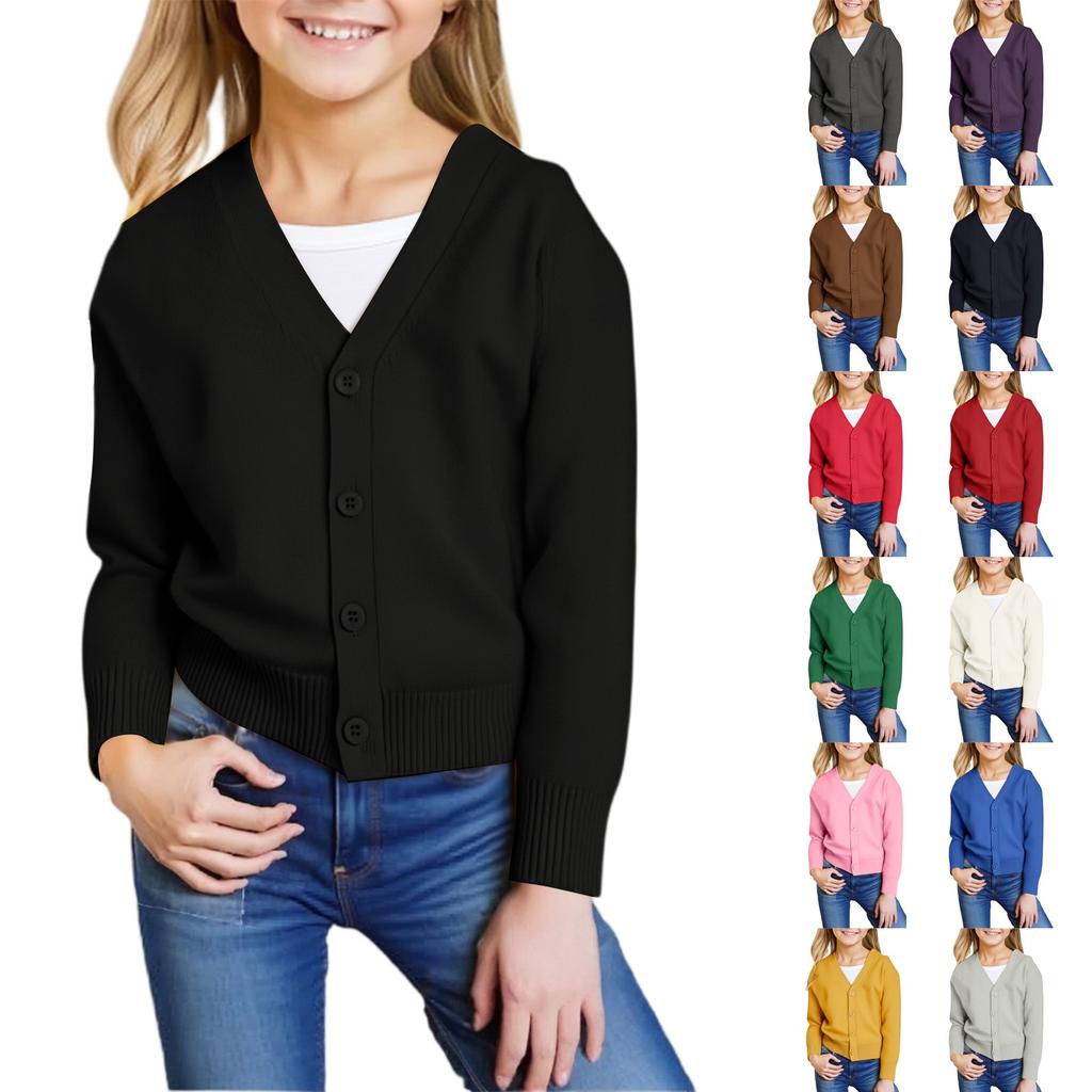 Children's Fashion Casual Round Neck Sweater Knitted Bottoming Top