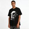 Gotische Vogel Schedel Zandloper Print Cool Casual T-shirt met Korte Mouwen Puur Katoenen T-shirt