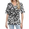 Shirts For Women Trendy V Neck T Shirts Casual Printed Blouse Half Sleeve Tops For Women