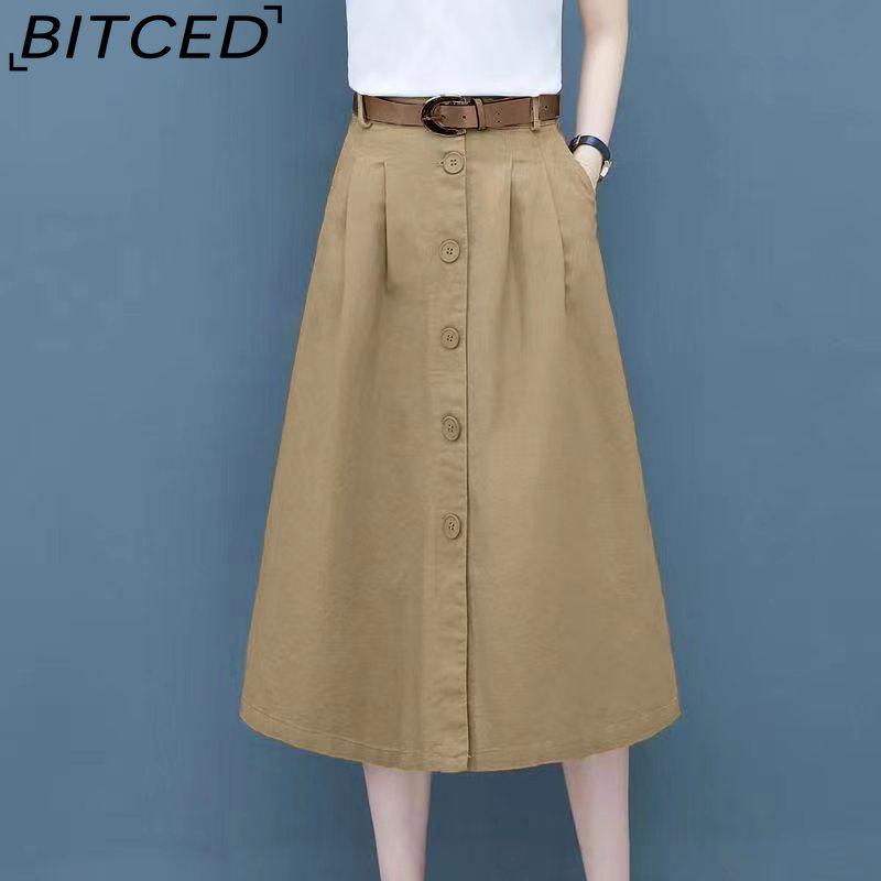 BITCED Women's Fashion Casual Skirt Solid Color Print Summer Spring Short Skirt
