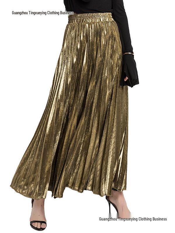 Plus Size High Waist Pleated Beach Skirt for Women - European & American Style
