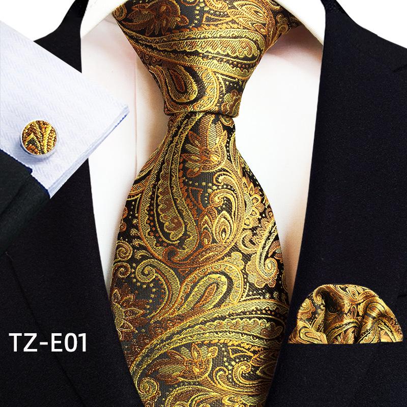 Paisley Tie, Pocket Square & Cufflinks Set – Men's Formal Wedding Accessories
